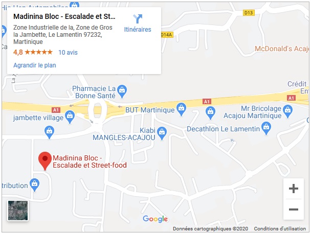 Adresse de la salle d'escalade Madinina Bloc